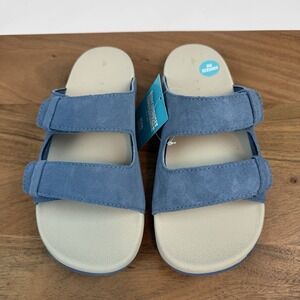 New NWT Big Kids Reef Little Ojai Suede Blue Sandals Shoes Size 5 Y